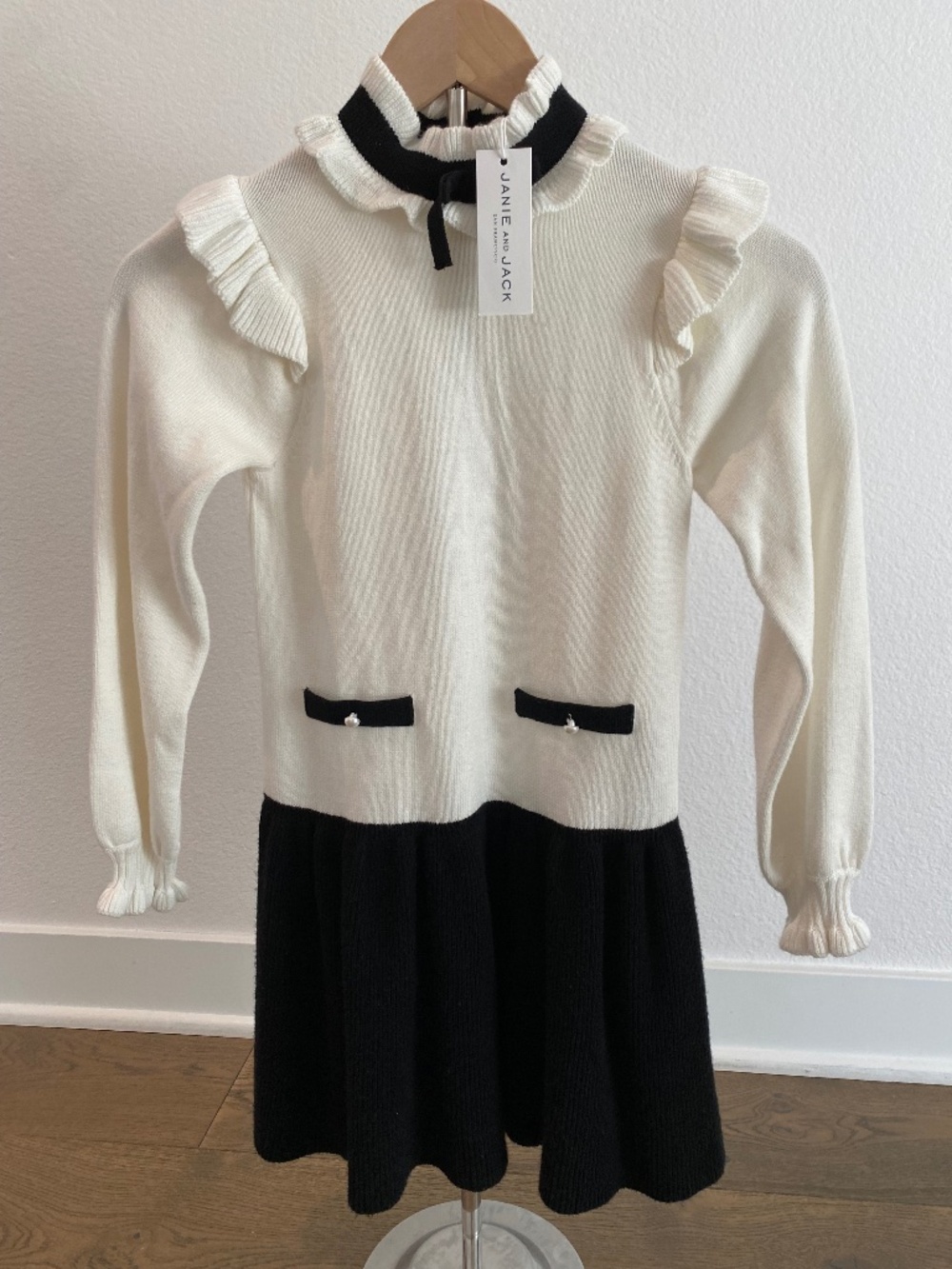 Janie and Jack Black and White Knit Dress - NWT